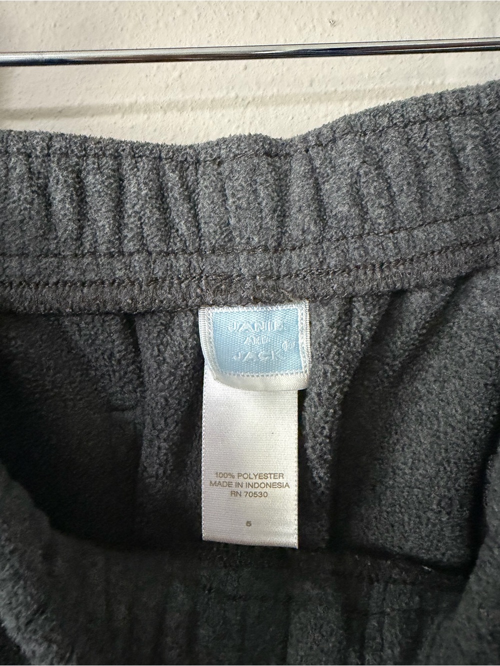 Janie and Jack Boys Gray Fleece Wide Leg Lounge Pants Size 5 Cozy Pull On - Picture 2 of 6